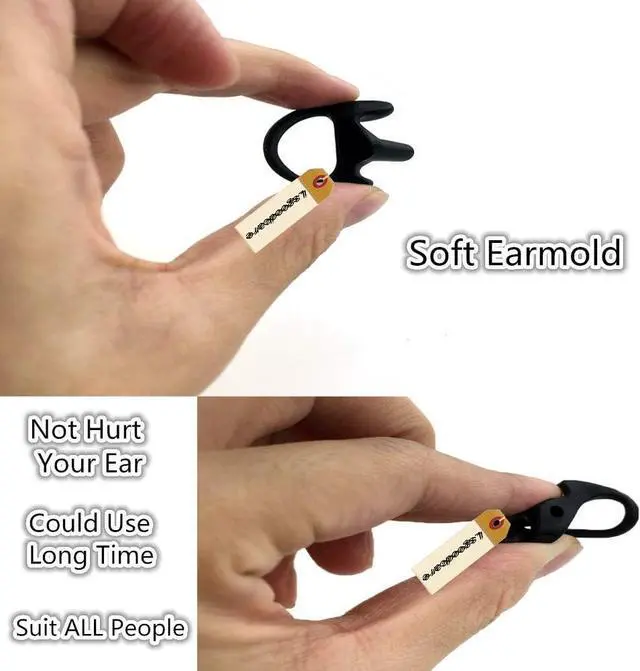 Alt view image 5 of 7 - Lsgoodcare 20Pcs Replacement Earmold Earbud Right Ear for Two Way Radio Acoustic Coil Tube Earpiece - Silicone Walkie Talkie Earmould Ear Buds Black Medium Soft Ear Piece