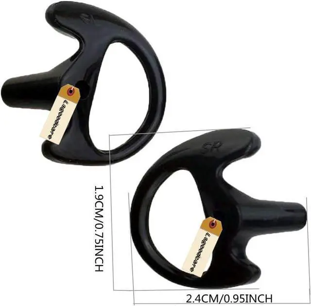 Alt view image 3 of 7 - 2 Way Radio Ear Mold Black Small, Lsgoodcare 20Pcs Replacement Earbud Earmolds Left Right Ear Piece Compatible for Motorola Kenwood Two Way Radio Acoustic Coil Tube, Soft Insert Silicone Earplug