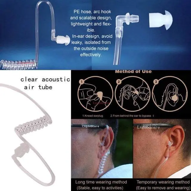 Alt view image 7 of 7 - Lsgoodcare 20Pcs Replacement Covert Acoustic Air Coil Audio Tube Earbuds Compatible for Motorola Kenwood Icom Yaesu Two Way Radio Earpiece