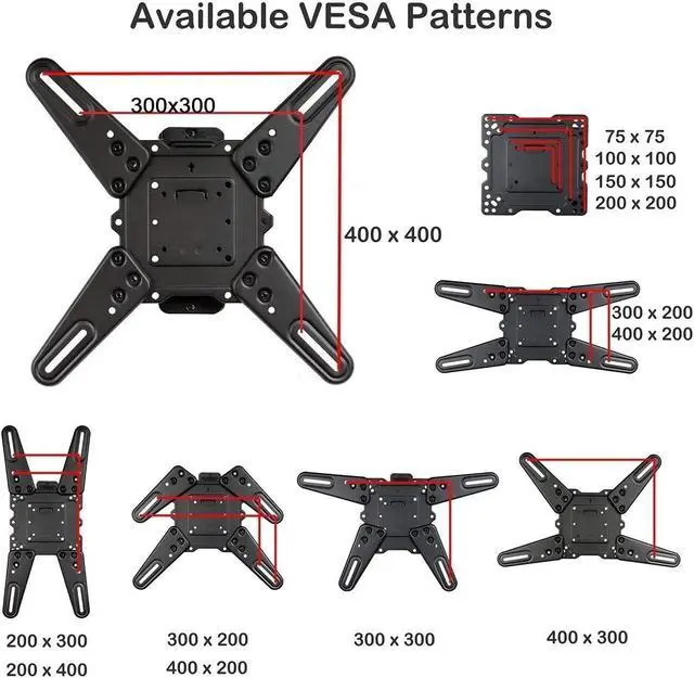 Alt view image 2 of 7 - VideoSecu ML531BE2 TV Wall Mount kit with Free Magnetic Stud Finder and HDMI Cable for Most 26-55 TV and New LED UHD TV up to 60 inch 400x400 Full Motion with 20 inch Articulating Arm WT8