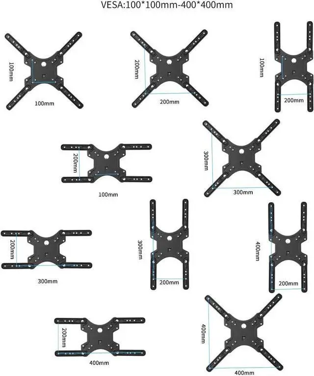 Alt view image 7 of 7 - Suptek Adjustable TV Wall Mount Swivel and Tilt TV Arm Bracket for Most 32-55 inch LED, LCD Monitor and Plasma TVs up to 70lbs VESA up to 400x400mm (MAFD-L400)