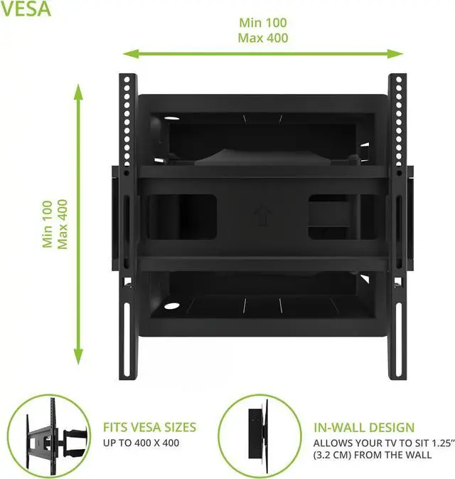 Alt view image 7 of 7 - Samsung QN55S90FAFXZA 55 Inch 4K OLED Smart TV with a Kanto R300 Recessed Low Profile Full Motion Wall Mount (2025)