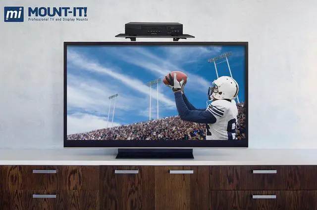 Alt view image 3 of 7 - Mount-It TV Wall Mount Shelf Bracket Under TV for Cable Box, DVD Player, Stereo AV Components Shelf,Black