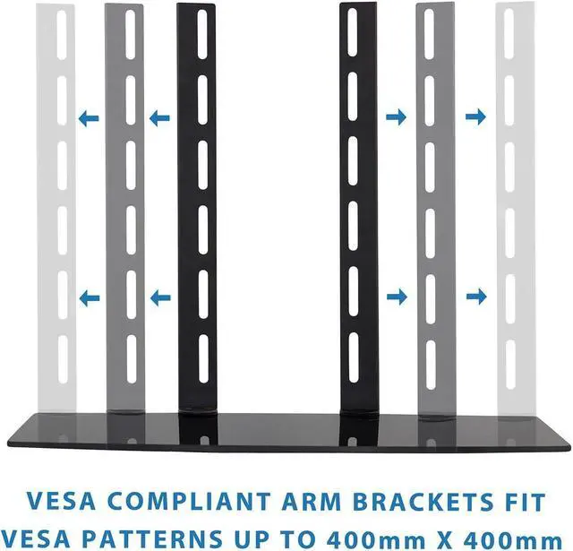 Alt view image 7 of 7 - Mount-It TV Wall Mount Shelf Bracket Under TV for Cable Box, DVD Player, Stereo AV Components Shelf,Black