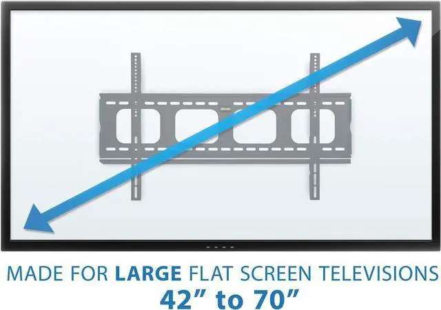 Alt view image 3 of 7 - Mount-It! Low-Profile TV Mount | Flush Large TV Wall Mount | Slim Fixed TV Mount for 42-70 in. Screen TVs | VESA Compatibility up to 850x450 | 220 lbs Capacity