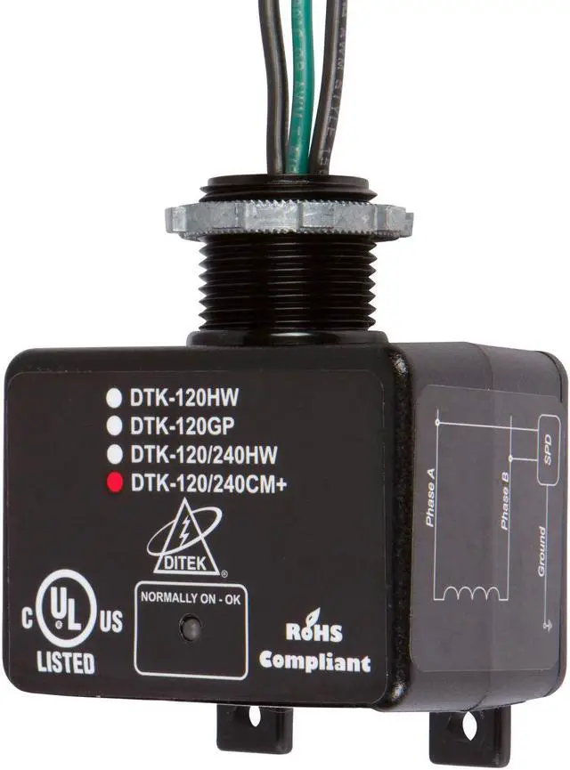 Alt view image 3 of 4 - Morris Products 89114 Whole House Lightning Arrester Surge Suppressor  Indicator Light  Protects Pumps, Motors, HVAC Condensers, Utility Power  Automatic Reset  1 Count