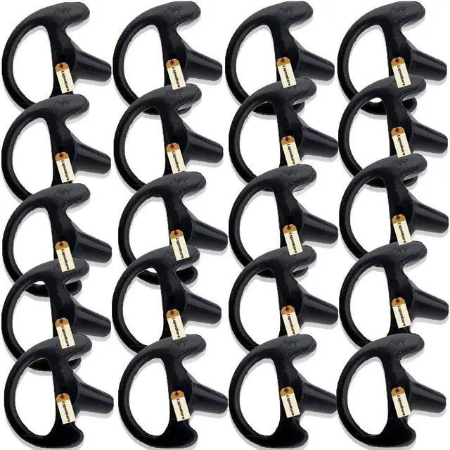 Main image of Lsgoodcare 20Pcs Replacement Earmold Earbud Right Ear for Two Way Radio Acoustic Coil Tube Earpiece - Silicone Walkie Talkie Earmould Ear Buds Black Medium Soft Ear Piece