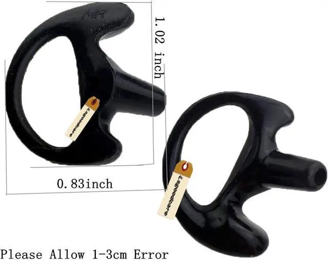 Alt view image 2 of 7 - Lsgoodcare 20Pcs Replacement Earmold Earbud Right Ear for Two Way Radio Acoustic Coil Tube Earpiece - Silicone Walkie Talkie Earmould Ear Buds Black Medium Soft Ear Piece