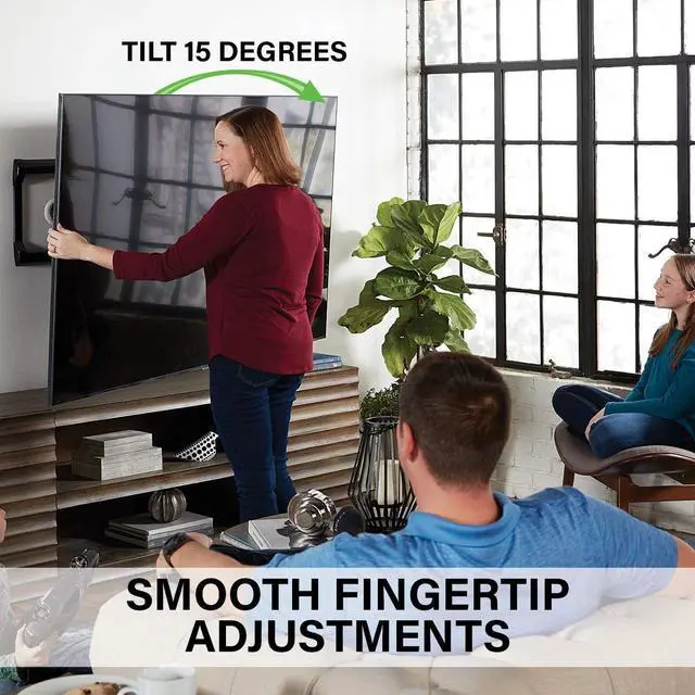 Alt view image 5 of 7 - SANUS Full Motion TV Wall Mount for TVs up to 90" - Premium Design Extends 24" with Fingertip Swivel and Tilt - Easy 20 Minute Install - OLF24