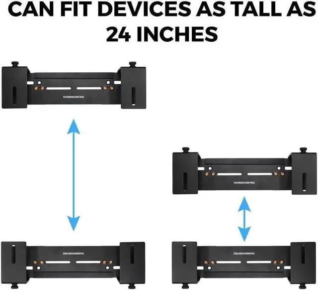 Alt view image 7 of 7 - HumanCentric Adjustable Device Wall Mount, Cable Box and Modem Bracket, Adjustable Wall Adapter for Small and Wide or Narrow Devices Like Cable Boxes, Modems, DVD Players on The Wall Behind TV