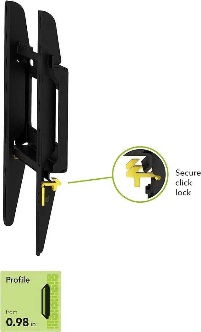 Alt view image 2 of 7 - AVF EL200B-A Flat to Wall Low Profile TV Mount Black, for Most 25, 28, 30, 32, 37, 39, 40 TV or Monitor, Universal Wall Mounting Bracket, VESA 50x50 to 200x200, Easy to Install