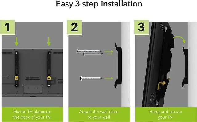 Alt view image 5 of 7 - AVF EL200B-A Flat to Wall Low Profile TV Mount Black, for Most 25, 28, 30, 32, 37, 39, 40 TV or Monitor, Universal Wall Mounting Bracket, VESA 50x50 to 200x200, Easy to Install