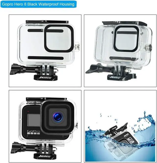 Alt view image 3 of 7 - Action Camera Accessories Kit for Gopro Hero 8 Black Waterproof Housing Silicone Case Glass Screen Protector are Compatible with Gopro8 Hero8 62D