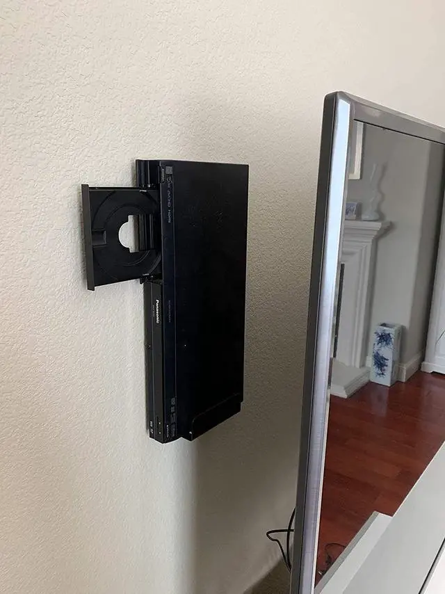 Alt view image 3 of 4 - Mount Plus MP-06-02 2 Pack Cable Box Mount and Modem Mount for Wide Range of Media Players, Cable Boxes, Modems, DVD Players, Game Console Such As PS3, PS4, Xbox One S (2 Pack Wide)