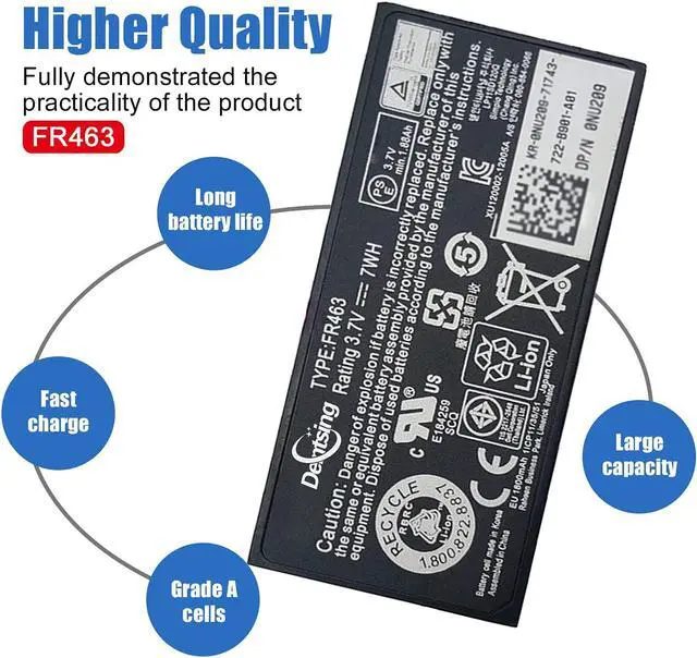 Alt view image 4 of 7 - Dentsing FR463 Battery for Dell Poweredge Perc 5i 6i PowerEdge 1950 2900 2950 P9110 NU209 U8735 XJ54 312-0448 / 0NU209