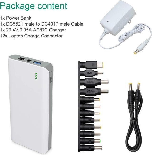 Alt view image 6 of 7 - Talentcell Lithium ion Battery Pack NB7101, Rechargeable 17500mAh 64.75Wh Li-ion Power Bank with DC 24/19/5V Output for Laptop, Notebook, Smartphone, Camera and More