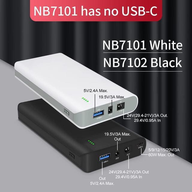 Alt view image 3 of 7 - Talentcell Lithium ion Battery Pack NB7102, Rechargeable 17500mAh 64.75Wh Li-ion Power Bank with DC 24/19/5V and USB-C 5/9/12/15/20V Output for Laptop, Notebook, Smartphone, Camera and More