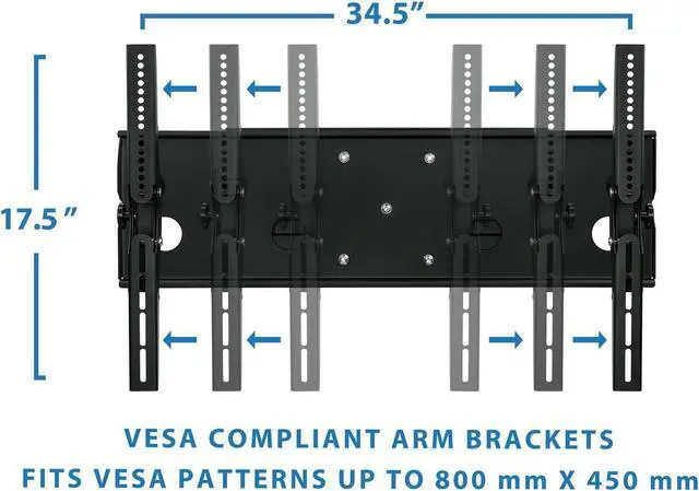 Alt view image 6 of 7 - Mount-It! Heavy-Duty TV Wall Mount Bracket with Full Motion Articulating Dual Arms Swivel Corner Bracket for 42 to 70 inch Screen LCD OLED Plasma 4K Flat Panels, 220 Lbs Capacity