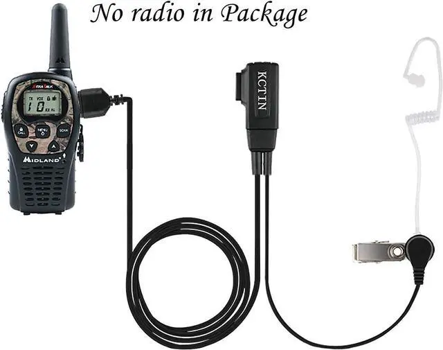 Alt view image 7 of 7 - KCTIN Walkie Talkie Headset for Midland with Mic Security Earpiece for GXT1000VP4 LXT500VP3 GXT1050VP4 GXT1000XB (6 Packs)