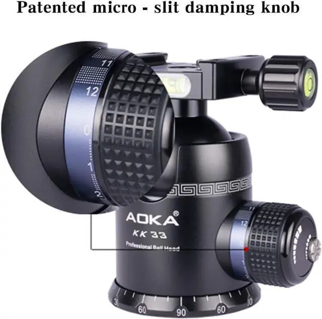 Alt view image 4 of 7 - Professional 360-Degree Rotating Panoramic Ball Head with 1/4-inch Quick Release Plate, Self-Weight 1.08 lbs/0.49 kg, Maximum Load 66 lbs/30 kg, Suitable for Tripods, Monopod, SLR Cameras (KK33)