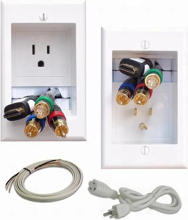 Alt view image 2 of 2 - ONE-PRO-6 Single Outlet TV Cord Hider for Wall Mounted TVs-Recessed In-Wall Cable hider System for Power & Low Voltage - Matches Existing Outlets -Hide Wires With this Easy DIY Install Kit