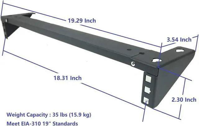 Alt view image 4 of 6 - Jingchengmei 1U Lightweight Foldable 19 Inch Steel Vertical Rack and Wall Mountable Server Rack Mount (1U35P)