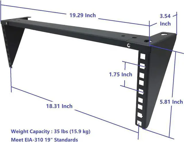 Alt view image 5 of 6 - Jingchengmei 3U Lightweight Foldable Wall Mount Patch Panel Bracket - 19 inch Steel Vertical Mounting Bracket for Network and Data Equipment (3U35P)