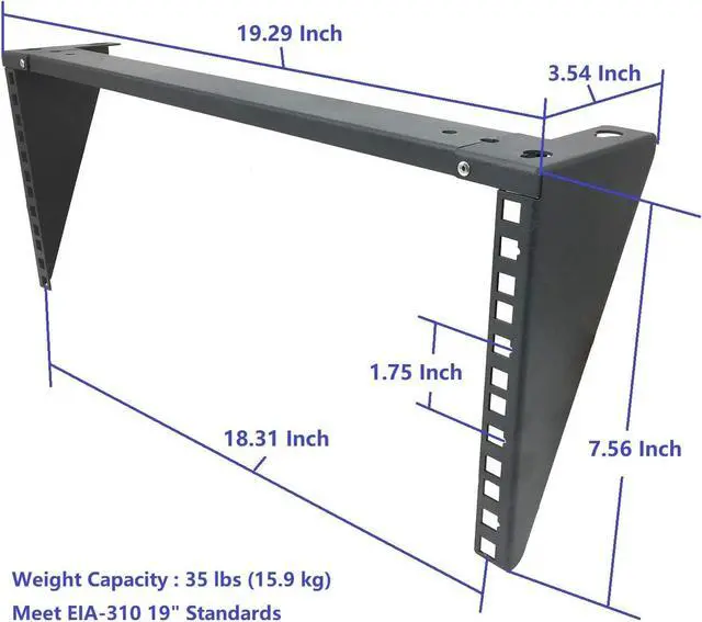 Alt view image 5 of 6 - Jingchengmei Lightweight 4U 19 Inch Folding Vertical Wall Mount Rack Wall Mountable Server Rack (4U35P)