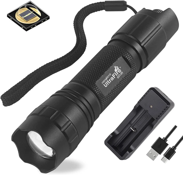Main image of 850nm IR Illuminator Adjustable Focus LED IR Flashlight Infrared Light,Stepless Dimming Hunting Flashlight for Night Vision Devices,Infrared Illuminator Torch with Charger and UFB26