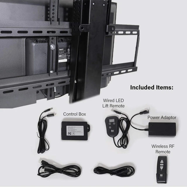 Alt view image 5 of 7 - Touchstone Valueline Smart Motorized TV Lift for 32-70" TVs-RF & Wired Remote-39 Height Travel-170lb Capacity-5yr Warranty-Height Memory-Flat Lid Mount-Alexa/WiFi Enabled-30004