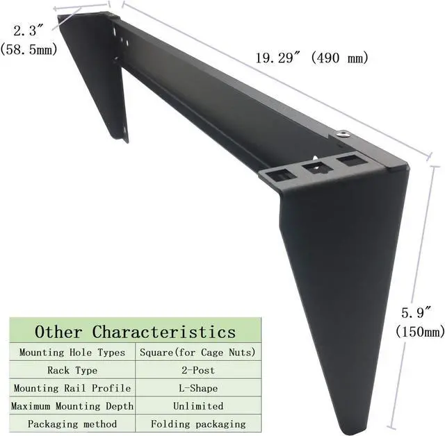 Alt view image 2 of 7 - JINGCHENGMEI 19 Inch 1U Heavy Duty Vertical Wall Mountable Rack and 125 lb Wall Mountable Server Rack (MFT-HVWRF1U)