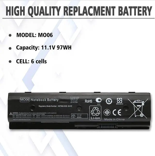 Alt view image 2 of 7 - BAJ MO06 MO09 671731-001 Laptop Battery for HP Envy M6-1045DX M6-1035DX M6-1125DX Pavilion DV4-5000 DV6-7000 DV6-7014nr DV7-7000 DV7t-7000 672412-001