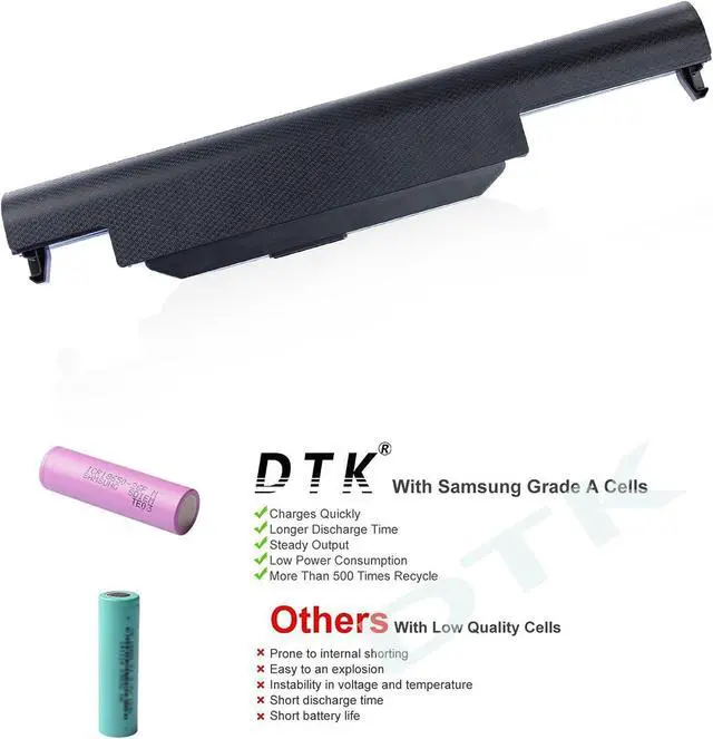 Alt view image 3 of 6 - DTK 10.8V 5200mAh Laptop Battery for ASUS R500V A45 A55 A75 K45 K55 K75 R400 R500 R700 U57 X45 X55 X75 Series (P/N A32-K55 A33-K55 A41-K55 A42-K55)