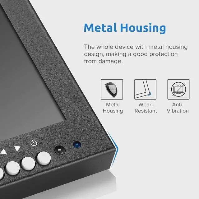Alt view image 3 of 7 - Eyoyo 12'' inch Small HDMI CCTV Monitor, 1366x768 IPS Metal Housing LED Screen W/Wall Bracket&Remote Control with HDMI/VGA/AV/BNC Input Built-in Speakers for PC, Security Camera, Raspberry Pi