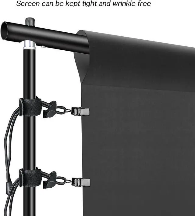 Alt view image 5 of 7 - Photography Umbrella Continuous Lighting Kit,Muslin Backdrop Kit(White Black), Backdrop Clips Clamp,10ft Photo Background Photography Stand System for Photo Video Studio Shooting