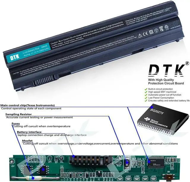 Alt view image 2 of 6 - E6440 T54FJ M5Y0X 8858X DTK Laptop Battery Replacement for DELL Latitude E6420 E6430 E6440 E6440 E6530 Vostro 3460 3560 Inspiron 5720 7520 Notebook