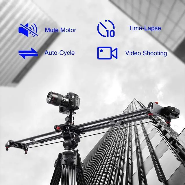 Alt view image 6 of 7 - Great Video Maker Camera Motorized Slider,48"/120CM,Automatic Round Trip,Time Lapse,Panoramic Shooting,Video Capture,Slider Smooth and Stable,with Battery