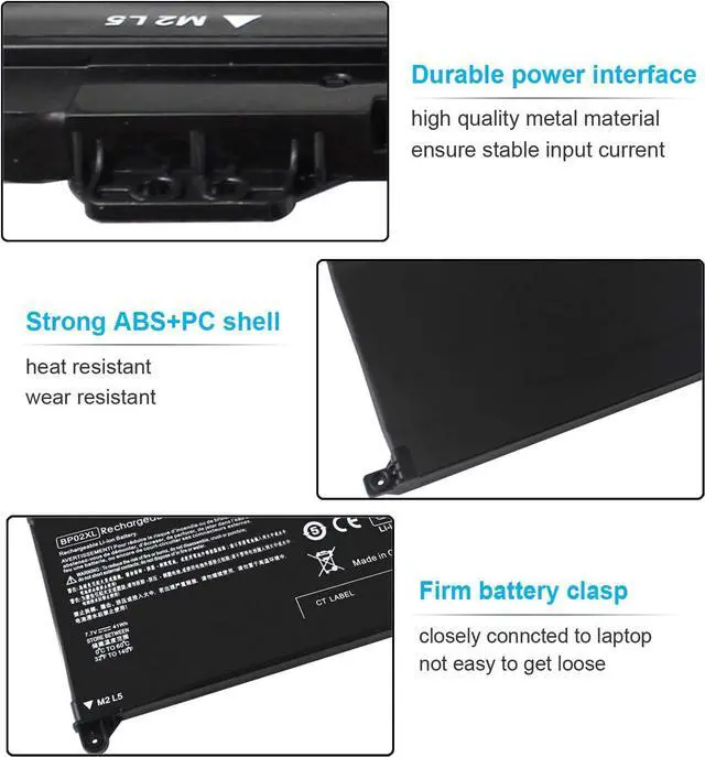 Alt view image 3 of 7 - BP02XL 849909-850 Battery for HP Pavilion 15-au000 15t-au100 15t-au000 15z-aw000 15-au123cl 15-au023cl 15-au091nr 15-au063cl 15-au030wm 15-au018wm 15-au010wm 15-aw000 849909-855 849569-421 HSTNN-UB7B
