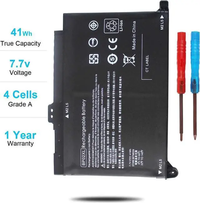 Alt view image 5 of 7 - BP02XL 849909-850 Battery for HP Pavilion 15-au000 15t-au100 15t-au000 15z-aw000 15-au123cl 15-au023cl 15-au091nr 15-au063cl 15-au030wm 15-au018wm 15-au010wm 15-aw000 849909-855 849569-421 HSTNN-UB7B