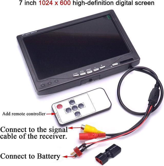 RC Inch FPV Monitor 1024x600 IPS LCD Display Screen Monitor with Hood Sun  Shield for RC FPV Drone Quadcopter