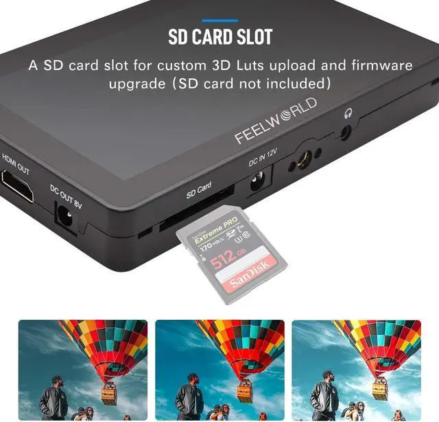 Alt view image 6 of 7 - F6 Plus F6 Pro +Battery+Carrying Case 6 inch DSLR Camera Field Monitor with Touchscreen Waveform HDR 3D LUT Small Full HD 1920x1080 Support 4K HDMI Input Output