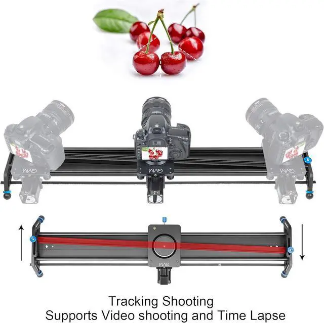 Alt view image 2 of 6 - Motorized Camera Slider, 31" Aluminum Alloy Track Dolly Rail Camera Slider with Tracking Shooting, 120 Degree Panoramic Shooting and Time-Lapse Photography for Most DSLR Cameras