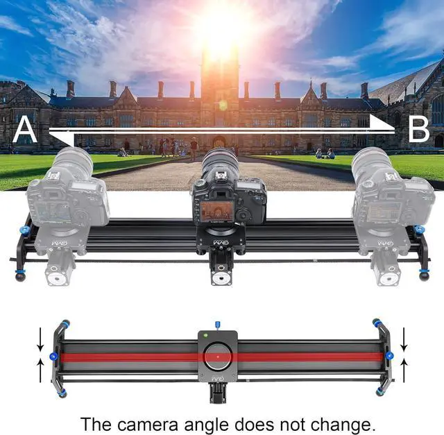 Alt view image 3 of 6 - Motorized Camera Slider, 31" Aluminum Alloy Track Dolly Rail Camera Slider with Tracking Shooting, 120 Degree Panoramic Shooting and Time-Lapse Photography for Most DSLR Cameras