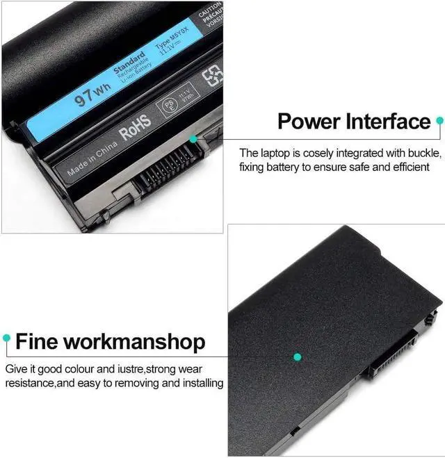 Alt view image 2 of 5 - LQM® 11.1V 97Wh 9cell New Laptop Battery for Dell Latitude E6420 E6430 E6520 E6530 E5420 E5520 E5430 E5530,Compatible P/N: M5Y0X T54FJ 2P2MJ 312-1325 312-1165 PRV1Y