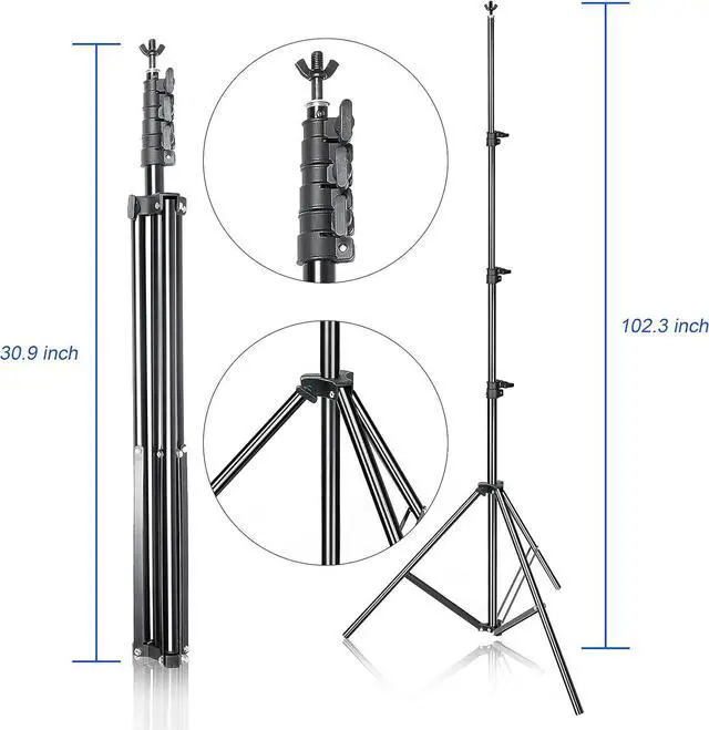 Alt view image 3 of 7 - EMART Photo Video Studio Backdrop Stand Kit, 8.5x10ft Adjustable Photography Green Screen Support System with 3 Polyester Backgrounds for Photoshoot (Black White Green)
