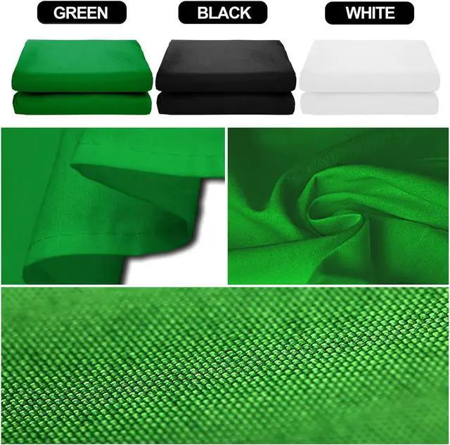 Alt view image 5 of 7 - EMART Photo Video Studio Backdrop Stand Kit, 8.5x10ft Adjustable Photography Green Screen Support System with 3 Polyester Backgrounds for Photoshoot (Black White Green)