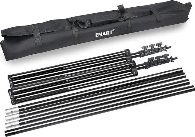 Alt view image 7 of 7 - EMART Photo Video Studio Backdrop Stand Kit, 8.5x10ft Adjustable Photography Green Screen Support System with 3 Polyester Backgrounds for Photoshoot (Black White Green)