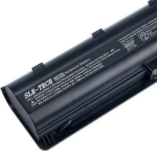 Alt view image 4 of 7 - SLE-TECH Replacement HP MU06 Notebook Battery for HP Spare 593553-001 593554-001 636631-001 G62 MU09 584037-001 593550-001 593562-001 Pavilion G7 G6 G4 DM4 HSTNN-LB0W Presario CQ42 CQ56 CQ57 CQ62