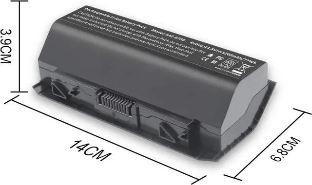 Alt view image 2 of 5 - TREENB A42-G750 G750 Replacement Laptop Battery for ASUS G750JM G750J G750JW G750JX G750JZ G750JH G750JS G750Y47JX-BL 0B110-00200000 0B110-00200000M