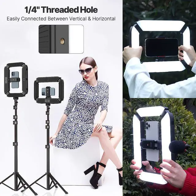 Alt view image 4 of 7 - Smartphone Video Rig PICTRON U200 Handheld LED Ring Light Selfie Light Phone Video Stabilizer for Camera, Smartphone, Action Camera, YouTube, Setup, Filmmaking, Makeup, Vlogging